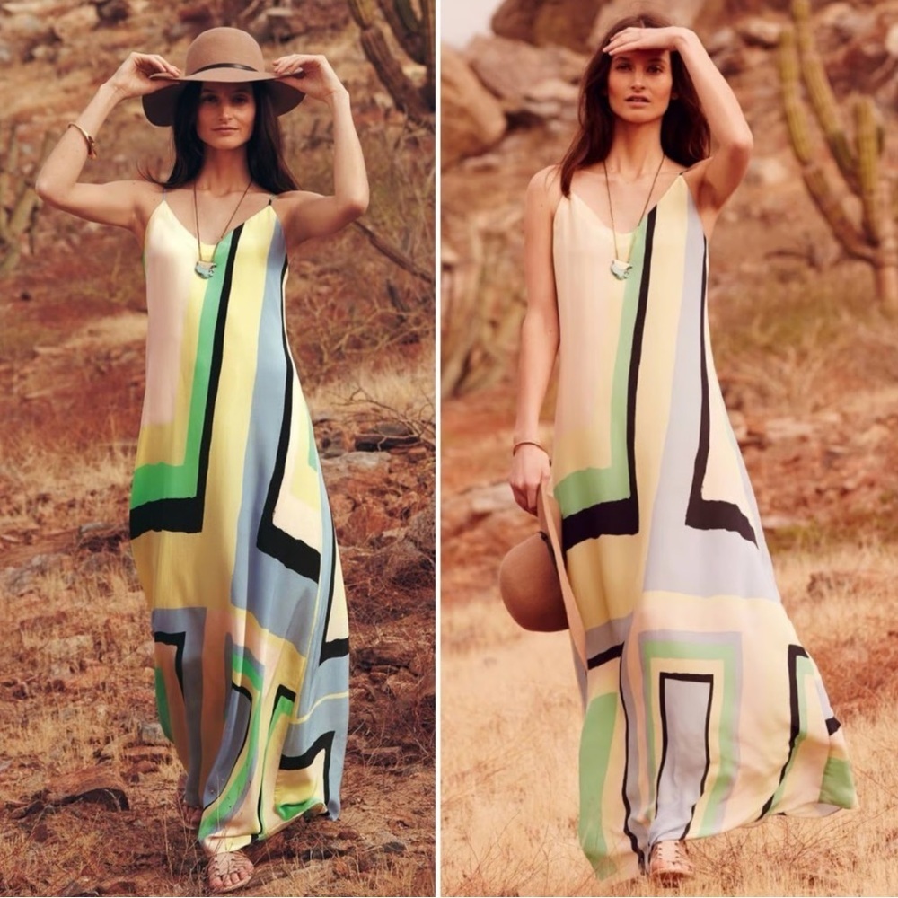 ANTHROPOLOGIE MAEVE Abstracted Maxi Dress Small
